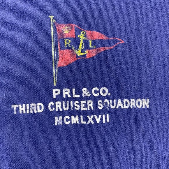 Polo Ralph Lauren Mens Military Retro Graphic TShirt Size XXL Blue Short Sleeve - Picture 7 of 9